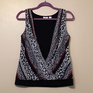 Cato Animal Print Sleeveless Blouse, Small
